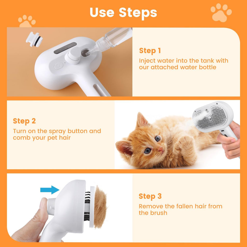 3-in-1 Steam Grooming Brush